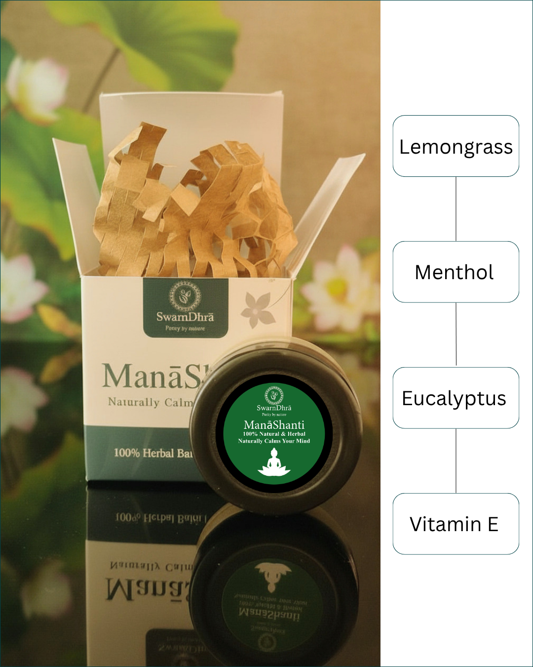 ManaShanti Herbal Balm Travel Minis (Pack of 3) | 100% Natural Stress Relief & Better Sleep | 8g Each